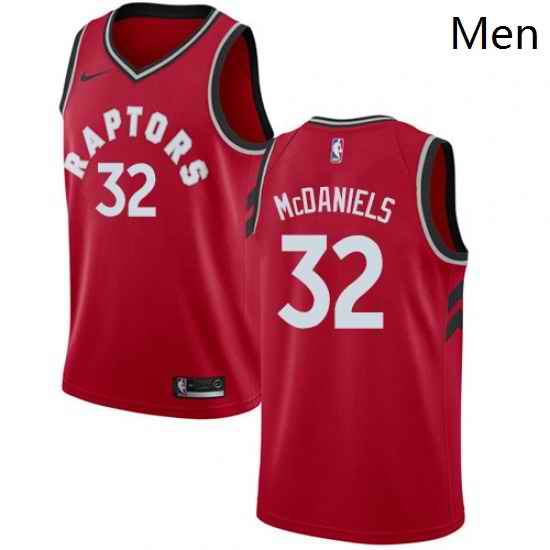 Mens Nike Toronto Raptors 32 KJ McDaniels Swingman Red Road NBA Jersey Icon Edition
